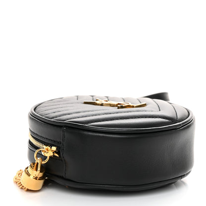 Saint Laurent Calfskin Matelasse Chevron Quilted Baby Round Vinyle Belt Bag Black 4 of 10