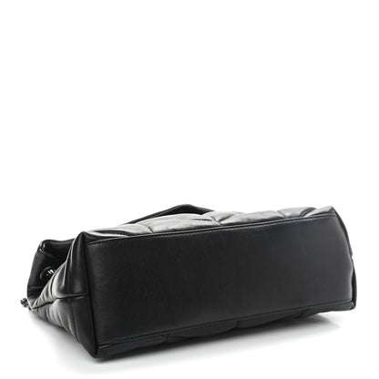 Saint Laurent Lambskin Quilted Small Loulou Puffer Monogram Chain Satchel Black 4 of 9