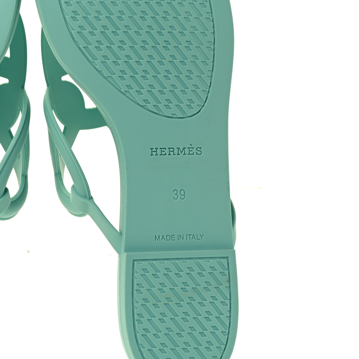 Hermes Rubber Womens Egerie Sandals 39 Vert Embrun 8 of 10