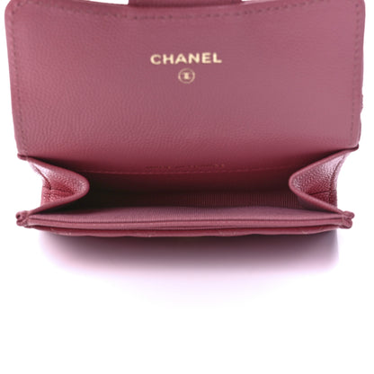 Chanel Caviar Quilted Flap Card Holder Wallet Pink 4 of 10