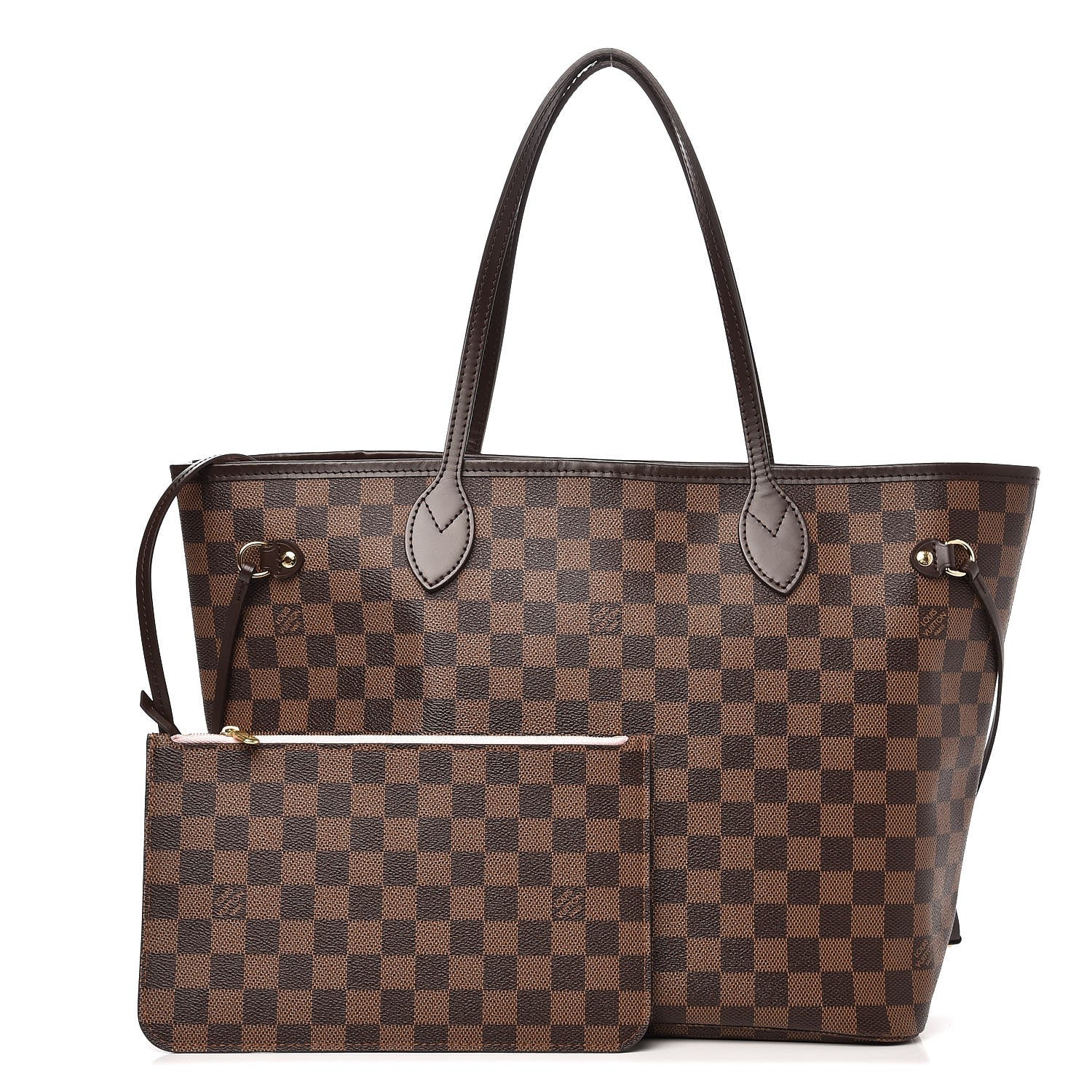 Louis Vuitton Damier Ebene Neo Neverfull MM Rose Ballerine 1 of 11