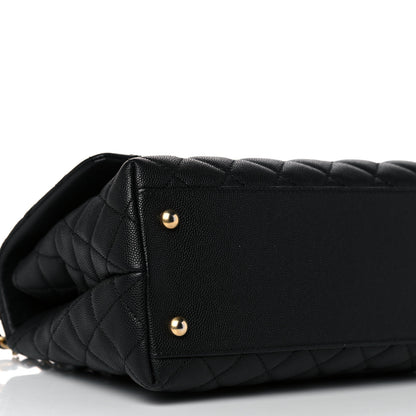 Chanel Caviar Lizard Quilted Small Coco Handle Flap Black 8 of 10