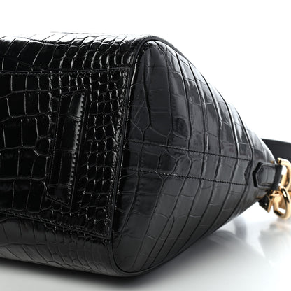 Givenchy Calfskin Crocodile Embossed Small Antigona Black 9 of 9