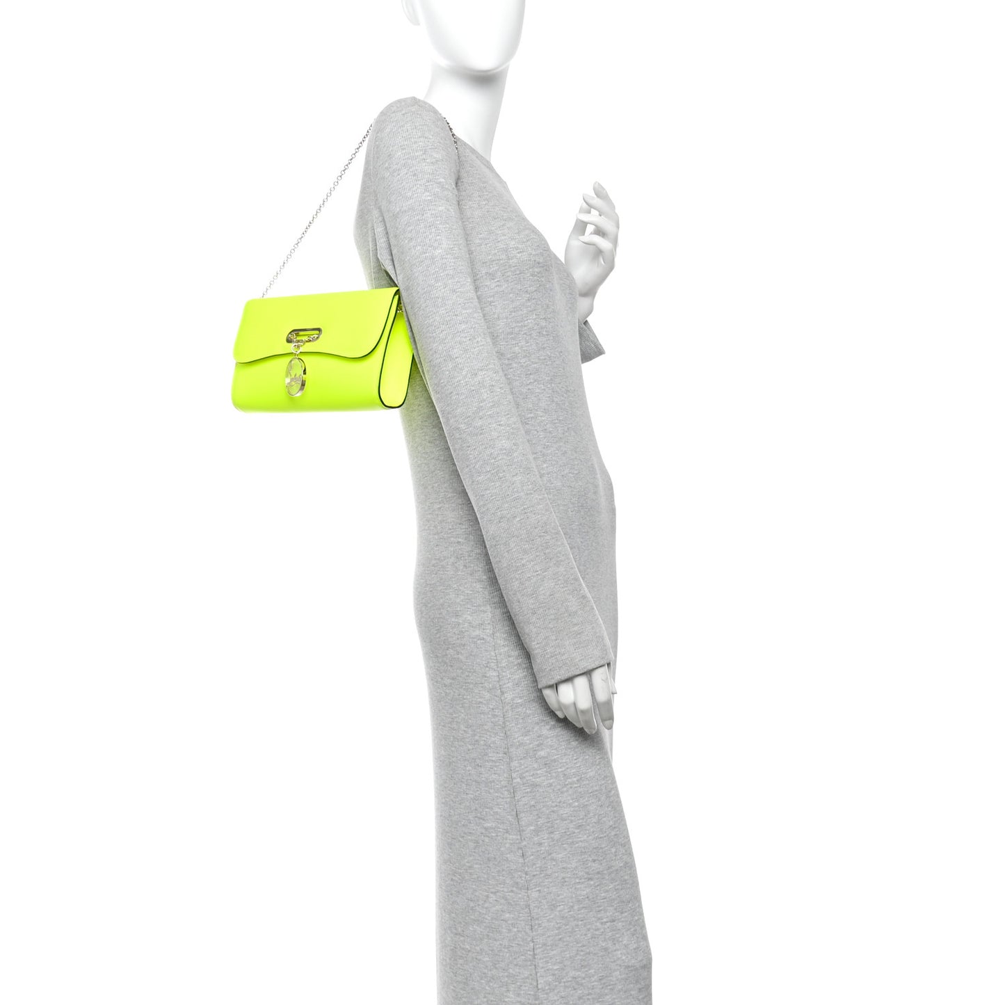 Matte Calfskin Riviera Clutch  Fluo Yellow