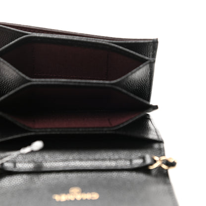 Chanel Caviar Quilted Flap Card Holder On Chain Black 5 of 8