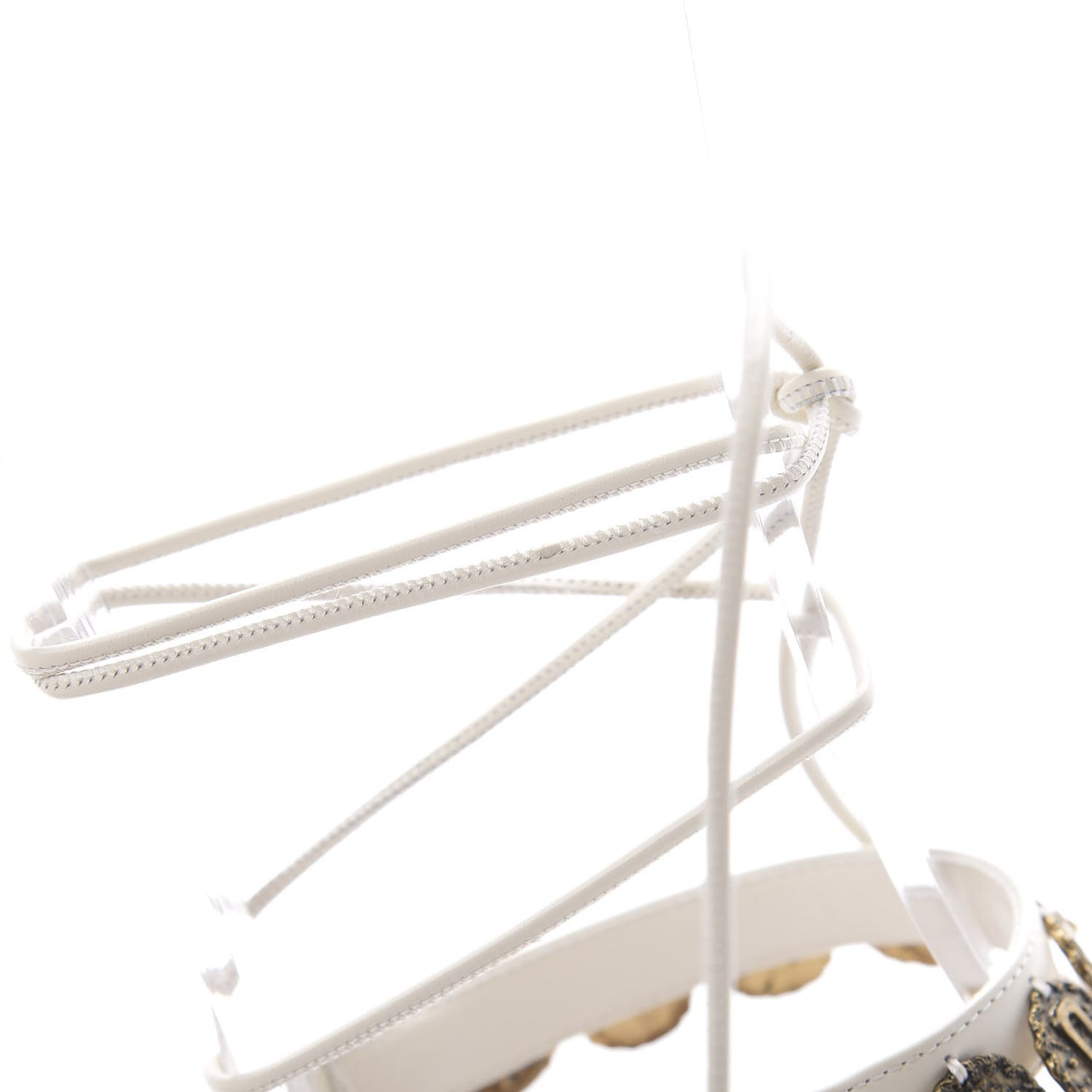 Calfskin Dior Zodiac Sandals 35 Off White