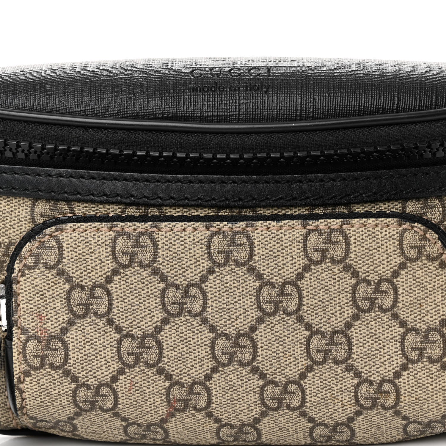 Gucci GG Supreme Monogram Belt Bag Black 8 of 11