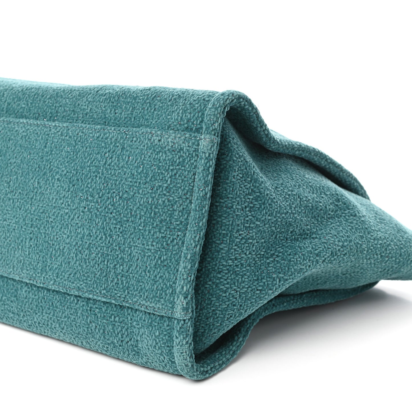Lurex Boucle Medium Deauville Tote Turquoise