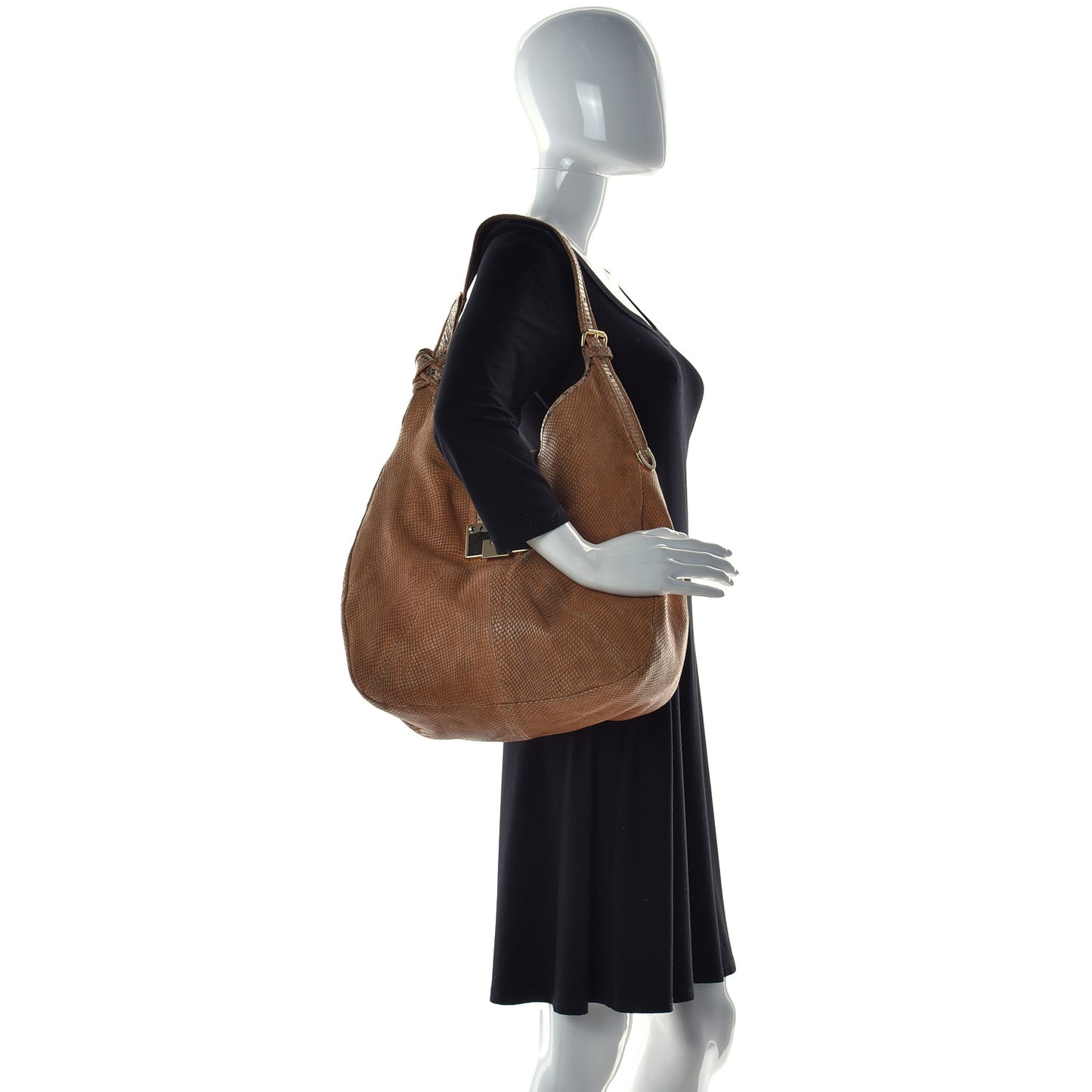 Snakeskin Embossed Calfskin Rahmyn Beige