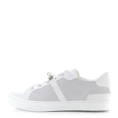 Hermes Calfskin Perforated Day Sneakers 43 White 1 of 9