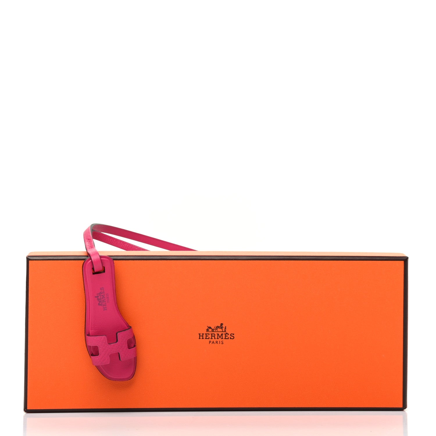 Hermes Epsom Butler Calfskin Hunter Oran Nano Bag Charm Rose Mexico 4 of 4