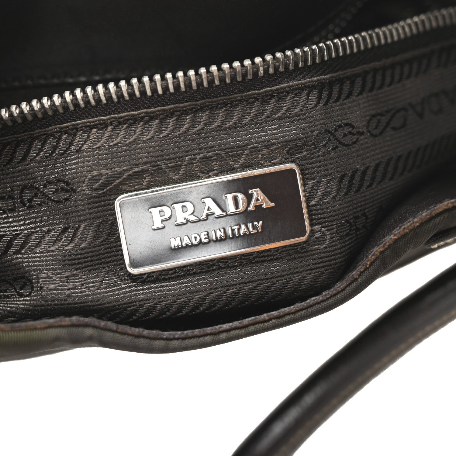 Prada Tessuto Nylon Calfskin Shoulder Bag Mimetico Moro 6 of 9
