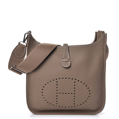 Hermes Taurillon Clemence Evelyne III PM Etoupe 1 of 8