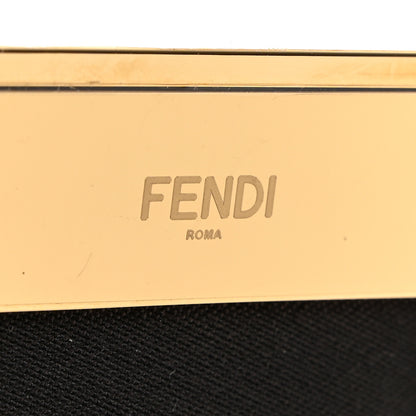 Fendi Raffia Chenille Shiny Nappa FF 1974 Small Fendi First Natural White Miele Scuro 7 of 12