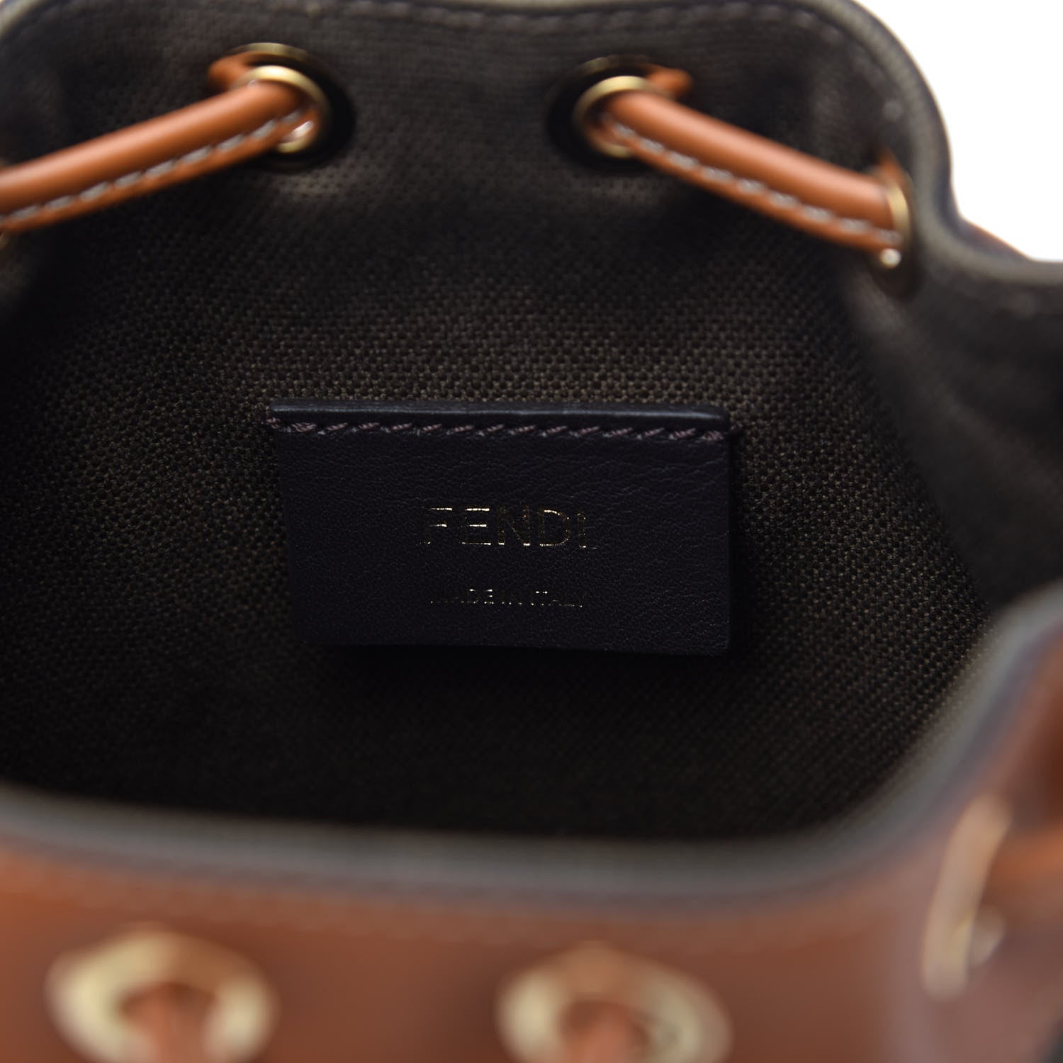 Fendi Canvas Vitello King F is Fendi FF Embroidered Mini Mon Tresor Bucket Bag Amazzonia Cuoio 8 of 9