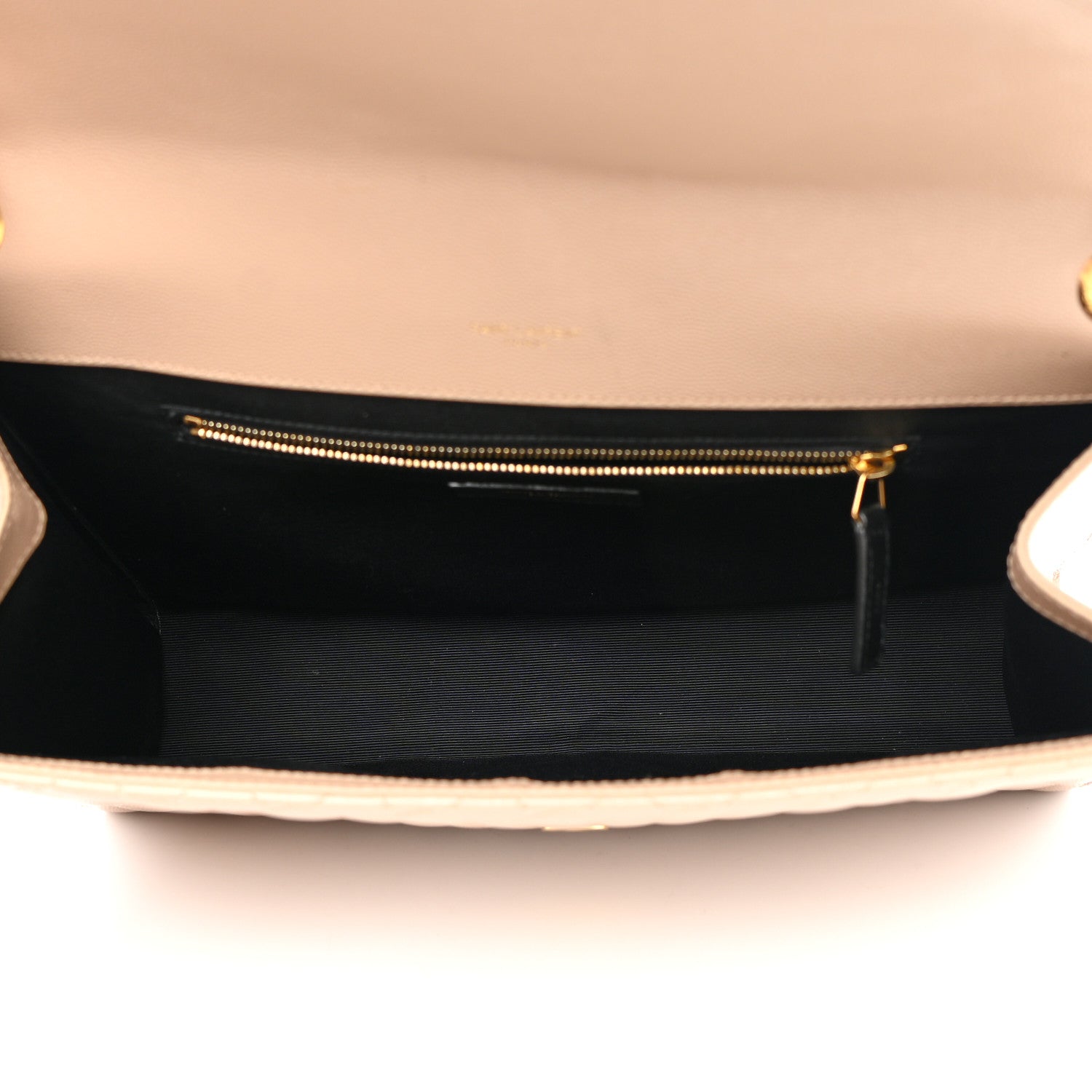 Saint Laurent Grain De Poudre Mixed Matelasse Large Triquilt Monogram Satchel Dark Beige 5 of 25