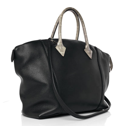 Louis Vuitton Veau Cachemire Watersnake Soft Lockit MM Black 2 of 9