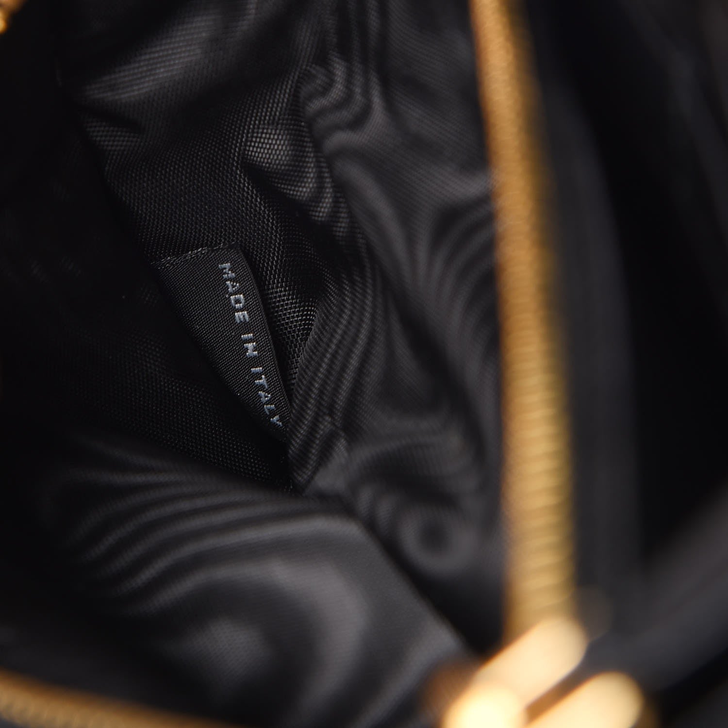 Prada Saffiano Metal Oro Chain Wallet Nero Black 7 of 10