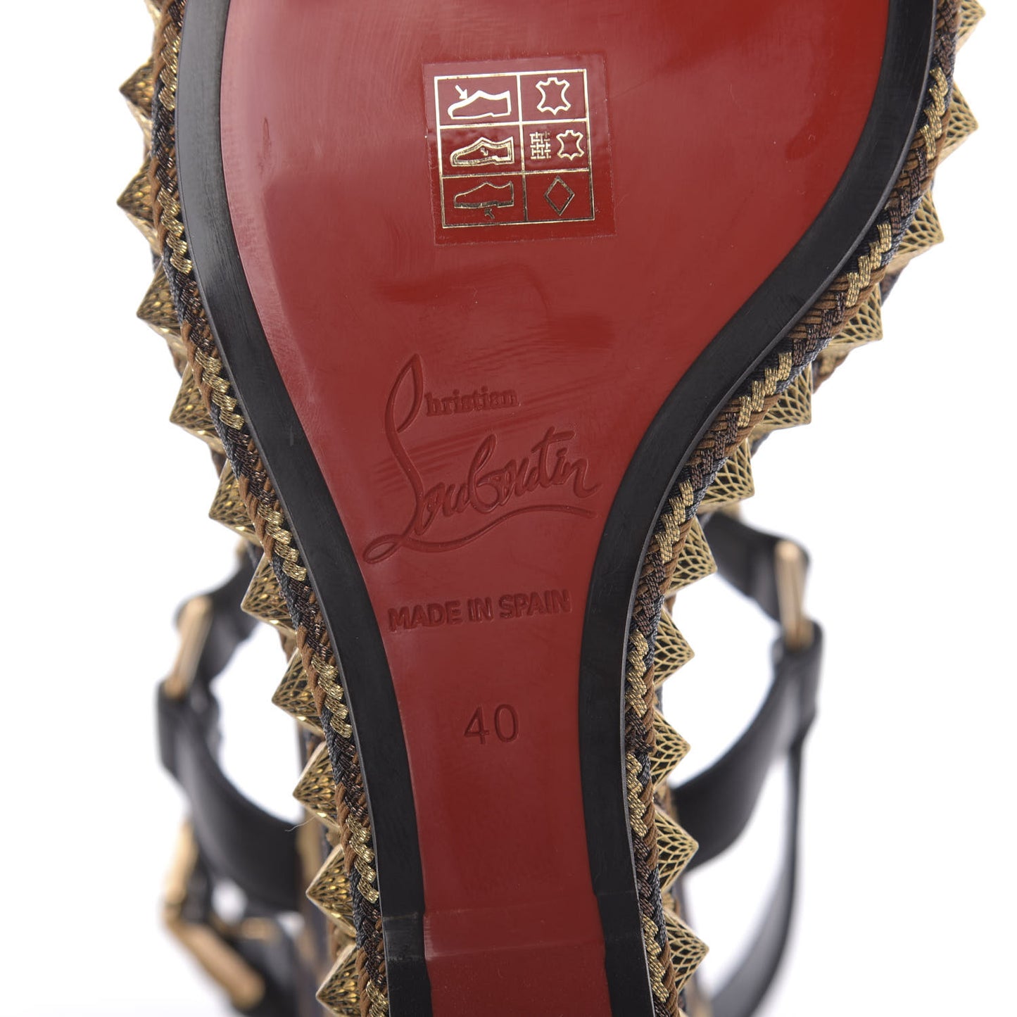 Nappa Silk Leopard Pira Ryad 110 Wedge Sandals 40 Black Marron