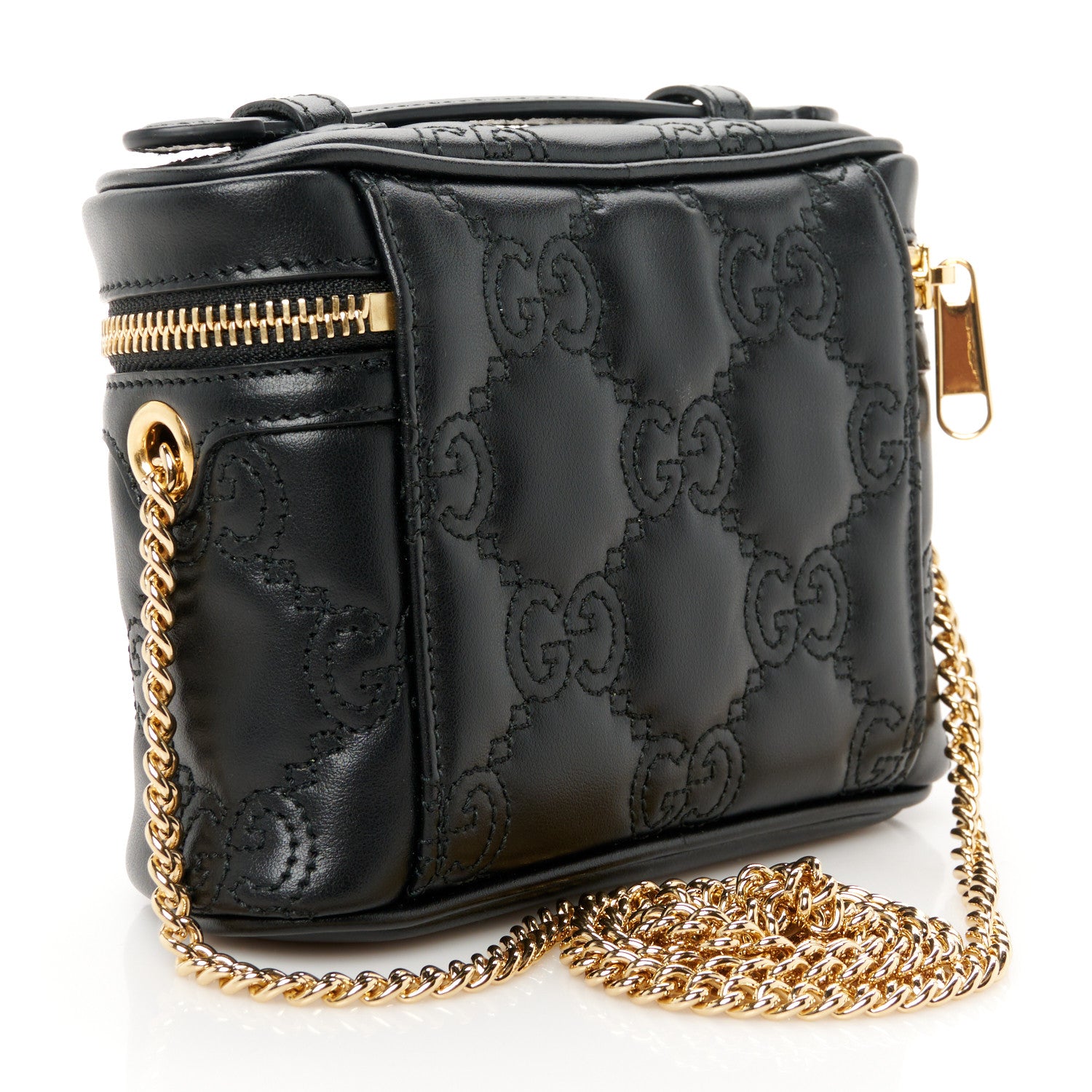 Gucci Calfskin GG Matelasse Mini Top Handle Bag Black 3 of 11