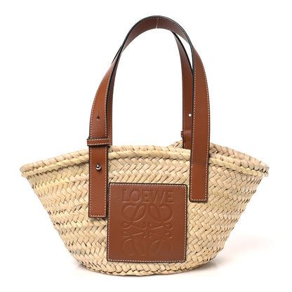 Loewe Raffia Small Basket Tote Bag Natural Tan 1 of 8