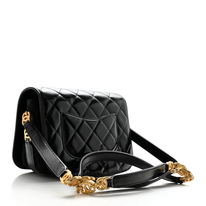 Chanel Shiny Calfskin Quilted Suede Goatskin Messenger Black 2 of 11