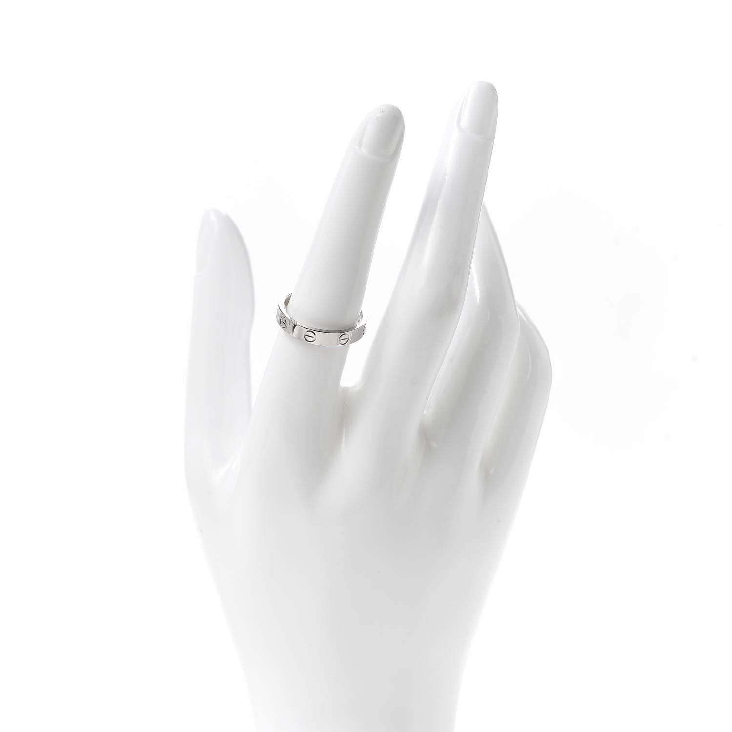 Cartier 18K White Gold 3.5mm LOVE Wedding Band Ring 56 7.5 2 of 4