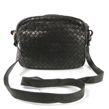Bottega Veneta Vintage Woven Leather Shoulder Bag Black 1 of 8
