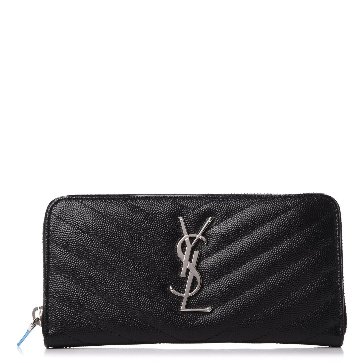 Grain De Poudre Matelasse Chevron Monogram Zip Around Wallet Black