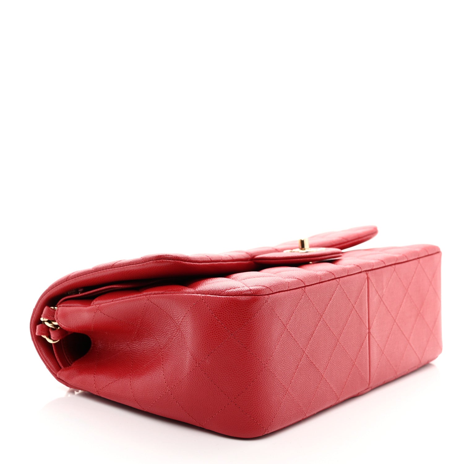 Chanel Caviar Quilted Jumbo Double Flap Red 4 of 10