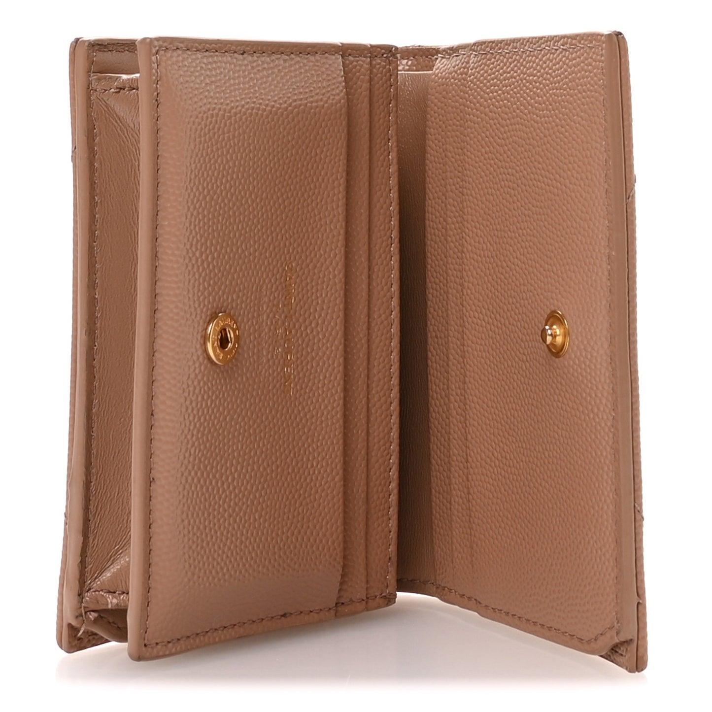 Grain De Poudre Matelasse Chevron Monogram Flap Card Case Vintage Peach