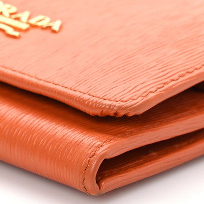 Prada Vitello Move Tri-Fold Compact Wallet Papaya 8 of 9