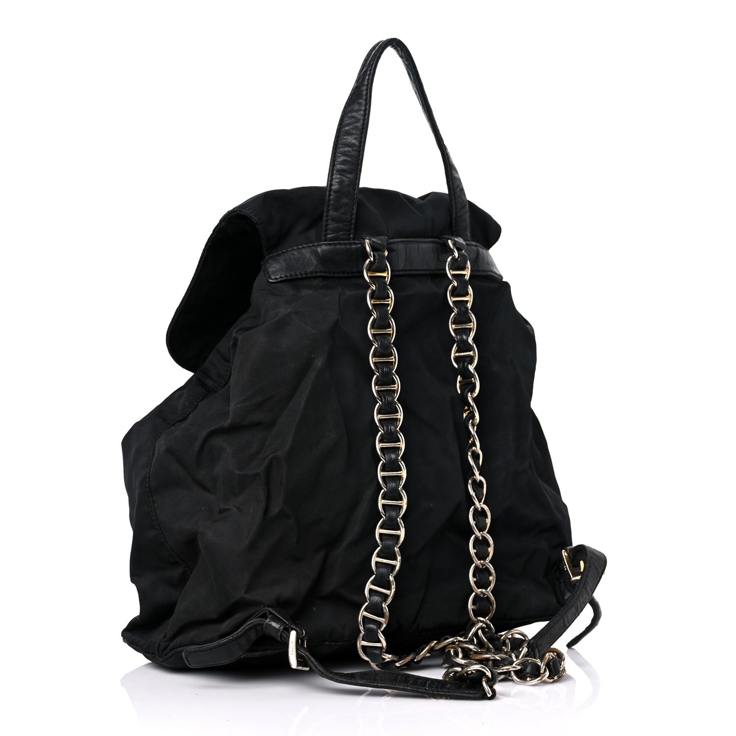 Tessuto Nylon Vela Chain Backpack Black