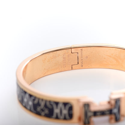 Hermes Enamel Narrow Print H Lift Clic Clac H Bracelet PM Beige Blue 4 of 5