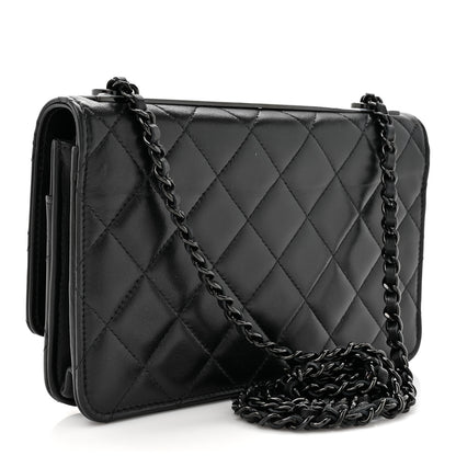 Chanel Lambskin Quilted Trendy CC Wallet On Chain WOC So Black 3 of 11