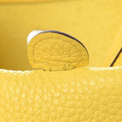 Hermes Taurillon Clemence Amazone Evelyne TPM Jaune De Naples White 8 of 9