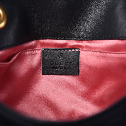Gucci Velvet Matelasse Mini GG Marmont Shoulder Bag Black 6 of 12