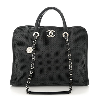 Chanel Calfskin Perforated Up In The Air Tote Black 1 of 14
