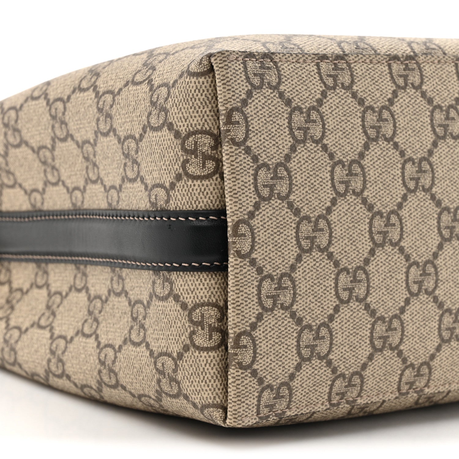Gucci GG Supreme Monogram Emblem Mini Bucket Bag Beige Dark Brown Black Beige Dark Brown Black 10 of 10