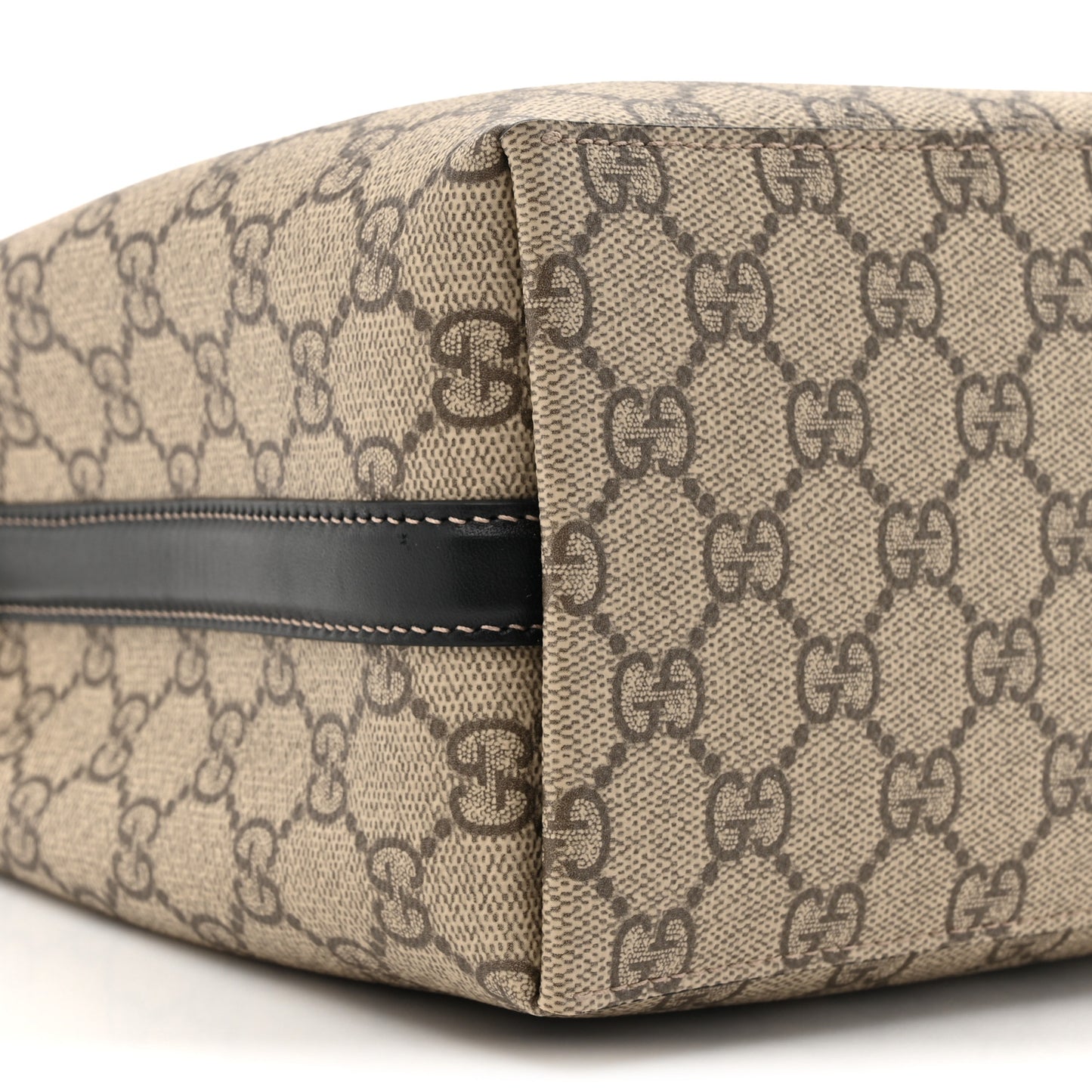 GG Supreme Monogram Emblem Mini Bucket Bag Beige Dark Brown Black