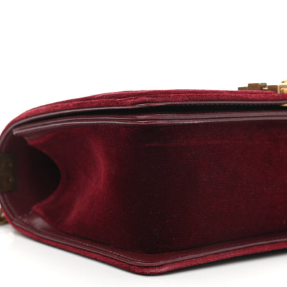 Chanel Velvet Chevron Quilted Medium Boy Flap Burgundy 9 of 10