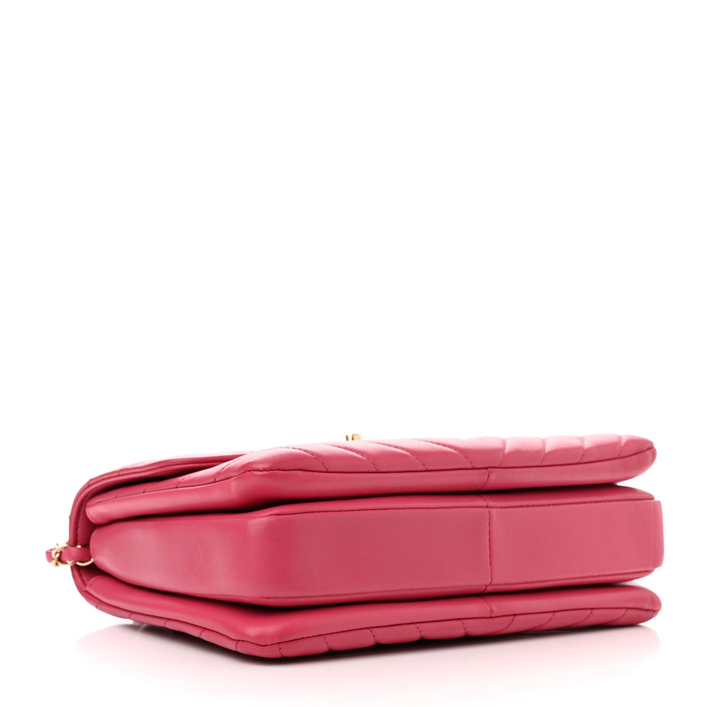 Lambskin Chevron Quilted Small Trendy CC Dual Handle Flap Bag Pink