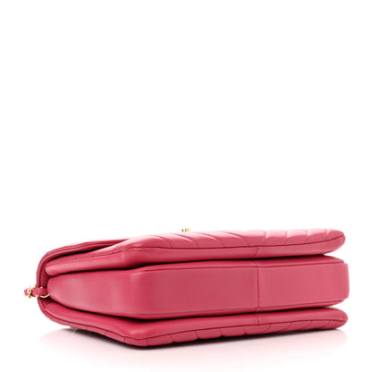 Chanel Lambskin Chevron Quilted Small Trendy CC Dual Handle Flap Bag Pink 4 of 12