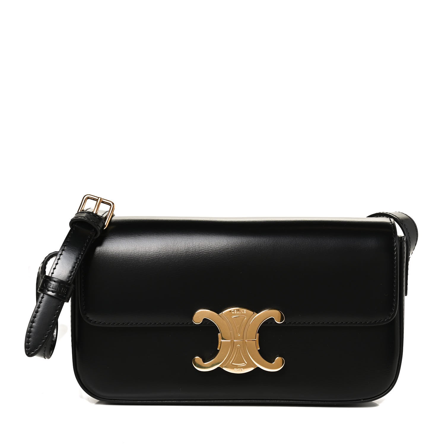 Celine Shiny Calfskin Triomphe Black 1 of 10