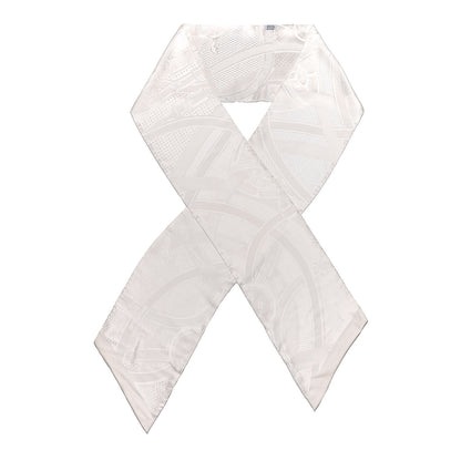 Hermes Silk Cavalcadour Maxi Twilly White 1 of 4