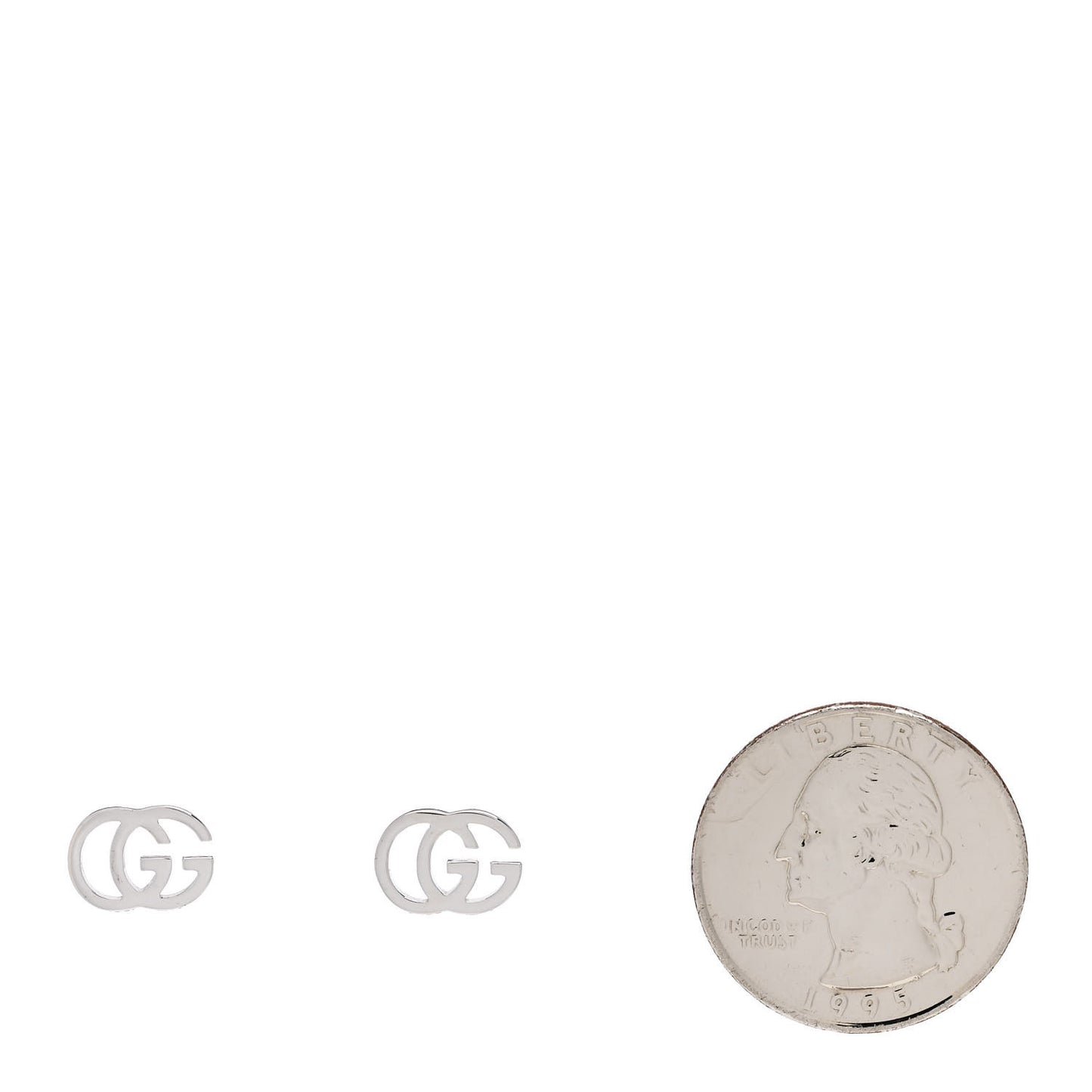 18K White Gold Running G Stud Earrings