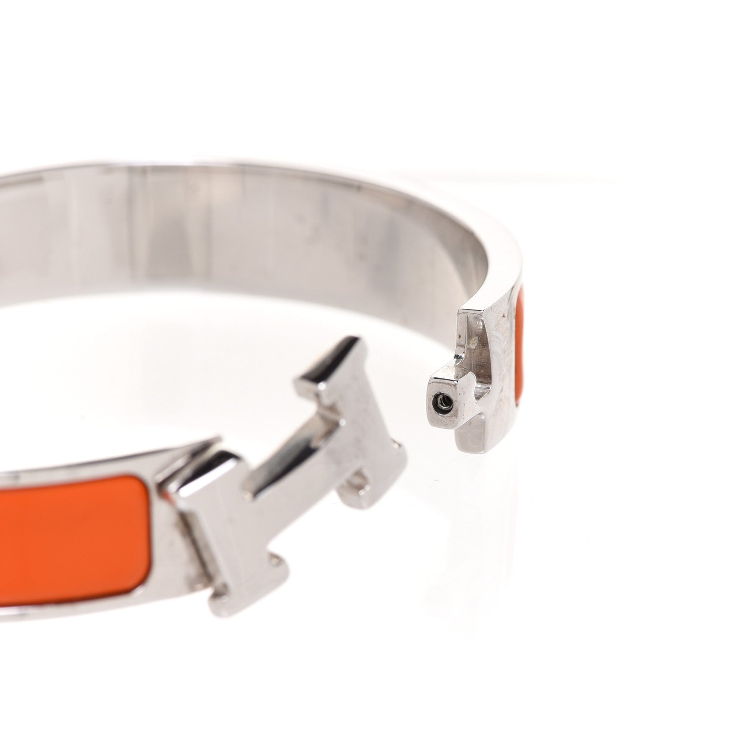 Hermes Enamel Narrow Clic Clac H Bracelet GM Orange 4 of 6