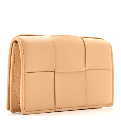 Bottega Veneta Nappa Maxi Intrecciato Card Holder Wallet Almond 3 of 9