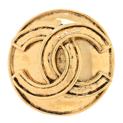 Chanel CC Round Brooch Gold 1 of 5