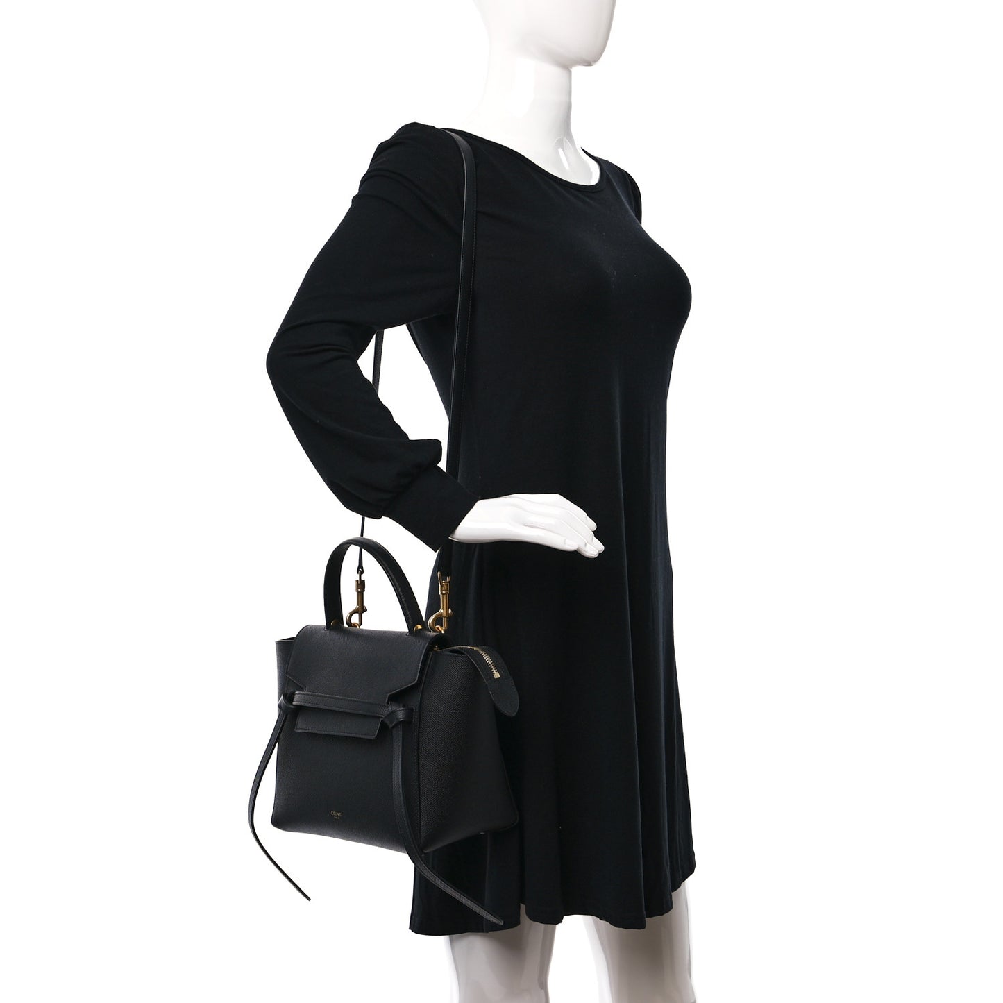 Grained Calfskin Micro Belt Bag Black